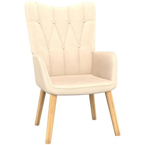 Relaxsessel Creme Stoff 61.5x69x95.5 cm