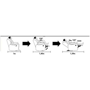 Relaxsessel Fernsehsessel Leder - Schwarz - EVASION