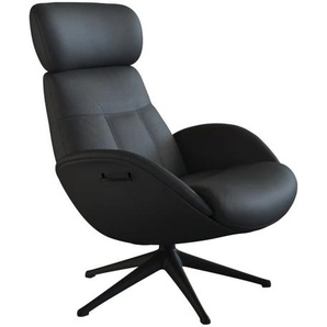 Relaxsessel FLEXLUX Relaxchairs Elegant Sessel Gr. Echtleder, Rückteilverstellung-Kopfstützenverstellung, B/H/T: 90 cm x 107 cm x 89 cm, schwarz (deep black) Lesesessel und Relaxsessel