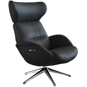 Relaxsessel FLEXLUX Relaxchairs More Sessel Gr. Echtleder, Kopfstützenverstellung-Rückteilverstellung, B/H/T: 90 cm x 107 cm x 89 cm, schwarz (deep black) Lesesessel und Relaxsessel