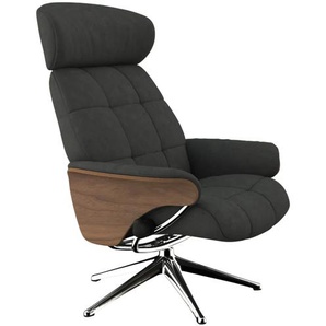 Relaxsessel FLEXLUX Relaxchairs Skagen Sessel Gr. Lederoptik, Kopfstützenverstellung-Rückteilverstellung, B/H/T: 82 cm x 112 cm x 87 cm, grau (shark grey) Lesesessel und Relaxsessel
