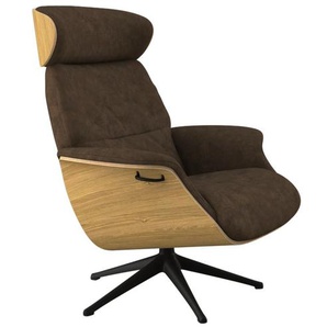 Relaxsessel FLEXLUX Relaxchairs Volden Sessel Gr. Lederoptik, Eiche, Kopfstützenverstellung-Rückteilverstellung, B/H/T: 83 cm x 112 cm x 125 cm, braun (camel brown) Lesesessel und Relaxsessel