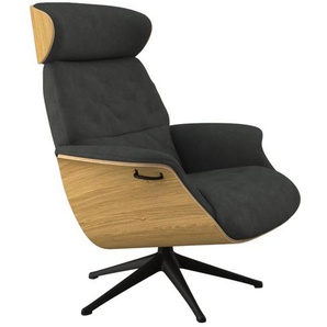 Relaxsessel FLEXLUX Relaxchairs Volden Sessel Gr. Lederoptik, Eiche, Kopfstützenverstellung-Rückteilverstellung, B/H/T: 83 cm x 112 cm x 125 cm, grau (shark grey) Lesesessel und Relaxsessel