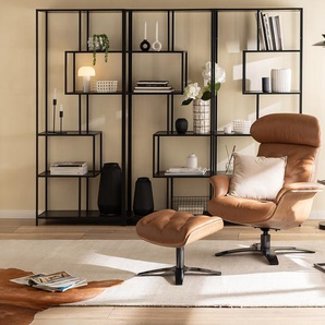 Relaxsessel HARRIGA Braun/Cognac Echtleder Ulicia 79 x 100 x 84cm