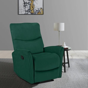 Relaxsessel HOME AFFAIRE Chesley Sessel Gr. Veloursstoff, B/H/T: 81 cm x 100 cm x 98 cm, grün (dunkelgrün) Lesesessel und Relaxsessel