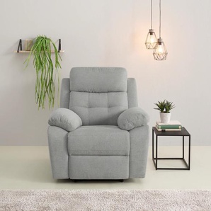 Relaxsessel HOME AFFAIRE Lannilis Sessel Gr. Webstoff, manuelle Relaxfunktion, Relaxfunktion, B/H/T: 97 cm x 100 cm x 92 cm, grau (hellgrau) Lesesessel und Relaxsessel mit manueller elektrischer Relaxfunktion