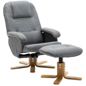 Relaxsessel Peter, grau, inkl. Hocker