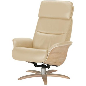 Nils Olsen Relaxsessel Leder mit Relaxfunktion Balance ¦ beige ¦ Maße (cm): B: 80 H: 112 T: 121.0