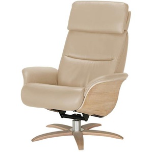 Nils Olsen Relaxsessel Leder mit Relaxfunktion Balance ¦ creme ¦ Maße (cm): B: 80 H: 112 T: 121.0