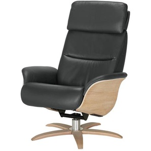 Nils Olsen Relaxsessel Leder mit Relaxfunktion Balance ¦ schwarz ¦ Maße (cm): B: 80 H: 112 T: 121.0