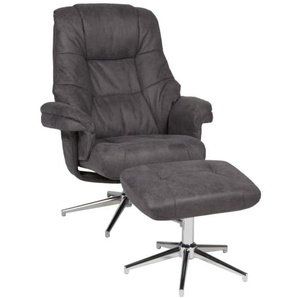 Relaxsessel mit Hocker Burnaby, anthrazit, inkl. Relaxfunktion