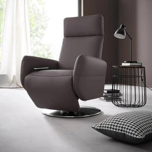 Relaxsessel PLACES OF STYLE Kobra, braun (mocca), B:71cm H:110cm T:82cm, NaturLEDER (echtes Rindsleder), Luxus-Kunstleder, Luxus-Microfaser Vintageoptik (100% Polyester), Sessel, Fernsehsessel Ledersessel Relaxsessel, in Größe M, wahlweise mit Motor und