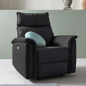 Relaxsessel PLACES OF STYLE Zola Sessel Gr. Kunstleder, schwarz Lesesessel und Relaxsessel Sessel elektischer Relaxfunktion USB-Steckeranschluss, Breite 87 cm