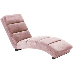Relaxsessel SALESFEVER Sessel Gr. Samtvelours, B/H/T: 60 cm x 82 cm x 170 cm, rosa (rose) Lesesessel und Relaxsessel mit Quersteppung