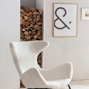 Relaxsessel SALESFEVER Sessel Gr. Stoff, B/H/T: 77 cm x 95 cm x 62 cm, weiß Lesesessel und Relaxsessel mit weichem Teddyfellbezug