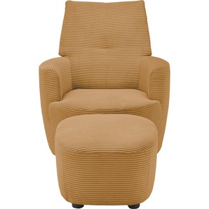 Relaxsessel SET ONE BY MUSTERRING SO 1450 Sessel Gr. Cord, Drehfunktion-Wippfunktion, B/H/T: 80 cm x 96 cm x 88 cm, honey yellow gct 95 Lesesessel und Relaxsessel mit Dreh Wippfunktion, wahlweise Hocker erhältlich