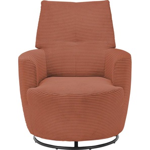 Relaxsessel SET ONE BY MUSTERRING SO 1450 Sessel Gr. Cord, Drehfunktion-Wippfunktion, B/H/T: 80 cm x 96 cm x 88 cm, orange (yellow gct 707) Lesesessel und Relaxsessel mit Dreh Wippfunktion, wahlweise Hocker erhältlich