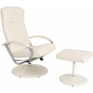 Relaxsessel Siena mit Hocker creme-weiß