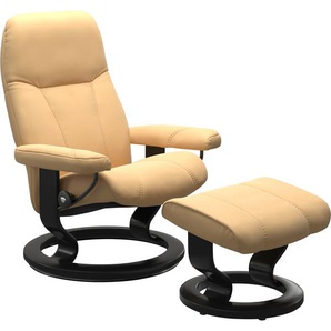 Relaxsessel STRESSLESS Consul Sessel Gr. Material Bezug, Material Gestell, Ausführung / Funktion, Maße B/H/T, gelb (yellow) Lesesessel und Relaxsessel mit Classic Base, Größe L, Gestell Schwarz