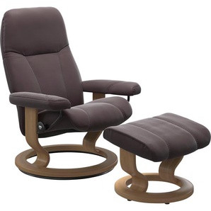 Relaxsessel STRESSLESS Consul Sessel Gr. Material Bezug, Material Gestell, Ausführung / Funktion, Maße B/H/T, rot (bordeaux paloma) Lesesessel und Relaxsessel mit Classic Base, Größe S, Gestell Eiche