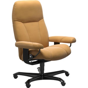 Relaxsessel STRESSLESS Consul Sessel Gr. Material Bezug, Material Gestell, Ausführung, Maße, braun (honey) Lesesessel und Relaxsessel mit Home Office Base, Größe M, Gestell Schwarz