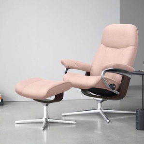 Relaxsessel STRESSLESS Consul Sessel Gr. ROHLEDER Stoff Q2 FARON, Cross Base Wenge, Rela x funktion-Drehfunktion-Plus™System-Gleitsystem-BalanceAdapt™, B/H/T: 78 cm x 97 cm x 70 cm, pink (light q2 faron) Lesesessel und Relaxsessel