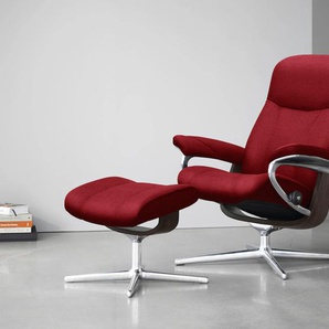 Relaxsessel STRESSLESS Consul Sessel Gr. ROHLEDER Stoff Q2 FARON, Cross Base Wenge, Rela x funktion-Drehfunktion-Plus™System-Gleitsystem-BalanceAdapt™, B/H/T: 78 cm x 97 cm x 70 cm, rot (red q2 faron) Lesesessel und Relaxsessel