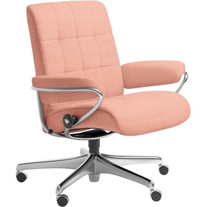 Relaxsessel STRESSLESS London Sessel Gr. ROHLEDER Stoff Q2 FARON, Home Office Base, B/H/T: 80 cm x 104 cm x 69 cm, pink (light q2 faron) Lesesessel und Relaxsessel Low Back, mit Home Office Base, Gestell Chrom