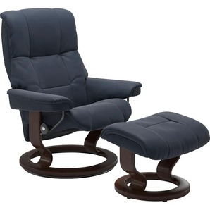 Relaxsessel STRESSLESS Mayfair Sessel Gr. Leder PALOMA, Classic Base Braun, Relaxfunktion-Drehfunktion-Plus™System-Gleitsystem, B/H/T: 79 cm x 101 cm x 73 cm, blau (o x ford blue paloma) Lesesessel und Relaxsessel