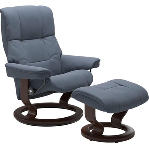 Relaxsessel STRESSLESS Mayfair Sessel Gr. Leder PALOMA, Classic Base Braun, Relaxfunktion-Drehfunktion-Plus™System-Gleitsystem, B/H/T: 79 cm x 101 cm x 73 cm, blau (sparrow blue paloma) Lesesessel und Relaxsessel mit Classic Base, Gestell Braun