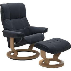 Relaxsessel STRESSLESS Mayfair Sessel Gr. Leder PALOMA, Classic Base Eiche, Relaxfunktion-Drehfunktion-Plus™System-Gleitsystem, B/H/T: 75 cm x 99 cm x 73 cm, blau (shadow blue paloma) Lesesessel und Relaxsessel mit Classic Base, Größe S, M & L, Gestell