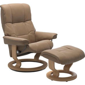 Relaxsessel STRESSLESS Mayfair Sessel Gr. Leder PALOMA, Classic Base Eiche, Relaxfunktion-Drehfunktion-Plus™System-Gleitsystem, B/H/T: 75 cm x 99 cm x 73 cm, braun (almond paloma) Lesesessel und Relaxsessel mit Classic Base, Größe S, M & L, Gestell Eiche