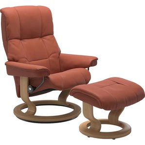 Relaxsessel STRESSLESS Mayfair Sessel Gr. Leder PALOMA, Classic Base Eiche, Relaxfunktion-Drehfunktion-Plus™System-Gleitsystem, B/H/T: 75 cm x 99 cm x 73 cm, rot (henna paloma) Lesesessel und Relaxsessel