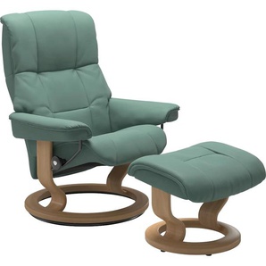 Relaxsessel STRESSLESS Mayfair Sessel Gr. Leder PALOMA, Classic Base Eiche, Relaxfunktion-Drehfunktion-Plus™System-Gleitsystem, B/H/T: 88 cm x 102 cm x 77 cm, grün (aqua green paloma) Lesesessel und Relaxsessel