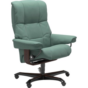 Relaxsessel STRESSLESS Mayfair Sessel Gr. Leder PALOMA, Home Office Base Braun, Relaxfunktion-Drehfunktion-Plus™System-Gleitsystem, B/H/T: 79 cm x 111 cm x 70 cm, grün (aqua green paloma) Lesesessel und Relaxsessel mit Home Office Base, Größe M, Gestell