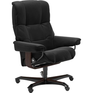 Relaxsessel STRESSLESS Mayfair Sessel Gr. Leder PALOMA, Home Office Base Braun, Relaxfunktion-Drehfunktion-Plus™System-Gleitsystem, B/H/T: 79 cm x 111 cm x 70 cm, schwarz (black paloma) Lesesessel und Relaxsessel mit Home Office Base, Größe M, Gestell