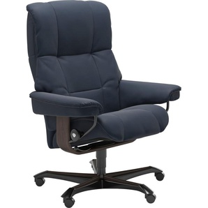 Relaxsessel STRESSLESS Mayfair Sessel Gr. Leder PALOMA, Home Office Base Wenge, Relaxfunktion-Drehfunktion-Plus™System-Gleitsystem, B/H/T: 79 cm x 111 cm x 70 cm, blau (o x ford blue paloma) Lesesessel und Relaxsessel mit Home Office Base, Größe M,