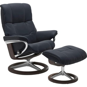 Relaxsessel STRESSLESS Mayfair Sessel Gr. Leder PALOMA, Signature Base Wenge, Relaxfunktion-Drehfunktion-Plus™System-Gleitsystem-BalanceAdapt™, B/H/T: 83 cm x 102 cm x 74 cm, blau (shadow blue paloma) Lesesessel und Relaxsessel