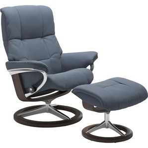 Relaxsessel STRESSLESS Mayfair Sessel Gr. Leder PALOMA, Signature Base Wenge, Relaxfunktion-Drehfunktion-Plus™System-Gleitsystem-BalanceAdapt™, B/H/T: 83 cm x 102 cm x 74 cm, blau (sparrow blue paloma) Lesesessel und Relaxsessel