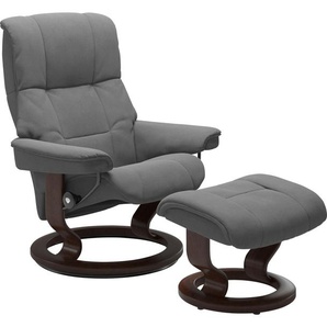 Relaxsessel STRESSLESS Mayfair Sessel Gr. Microfaser DINAMICA, Classic Base Braun, Relaxfunktion-Drehfunktion-Plus™System-Gleitsystem, B/H/T: 79 cm x 101 cm x 73 cm, grau (dark grey dinamica) Lesesessel und Relaxsessel mit Classic Base, Gestell Braun