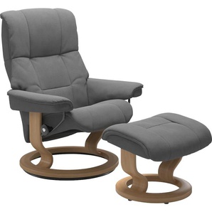 Relaxsessel STRESSLESS Mayfair Sessel Gr. Microfaser DINAMICA, Classic Base Eiche, Relaxfunktion-Drehfunktion-Plus™System-Gleitsystem, B/H/T: 75 cm x 99 cm x 73 cm, grau (dark grey dinamica) Lesesessel und Relaxsessel