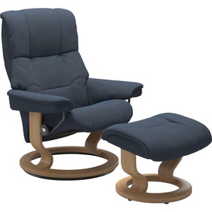 Relaxsessel STRESSLESS Mayfair Sessel Gr. Microfaser DINAMICA, Classic Base Eiche, Relaxfunktion-Drehfunktion-Plus™System-Gleitsystem, B/H/T: 88 cm x 102 cm x 77 cm, blau (blue dinamica) Lesesessel und Relaxsessel mit Classic Base, Größe S, M & L, Gestell