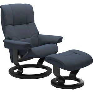 Relaxsessel STRESSLESS Mayfair Sessel Gr. Microfaser DINAMICA, Classic Base Schwarz, Relaxfunktion-Drehfunktion-Plus™System-Gleitsystem, B/H/T: 75 cm x 99 cm x 73 cm, blau (blue dinamica) Lesesessel und Relaxsessel