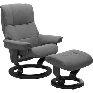 Relaxsessel STRESSLESS Mayfair Sessel Gr. Microfaser DINAMICA, Classic Base Schwarz, Relaxfunktion-Drehfunktion-Plus™System-Gleitsystem, B/H/T: 79 cm x 101 cm x 73 cm, grau (dark grey dinamica) Lesesessel und Relaxsessel mit Hocker, Classic Base, Größe S,