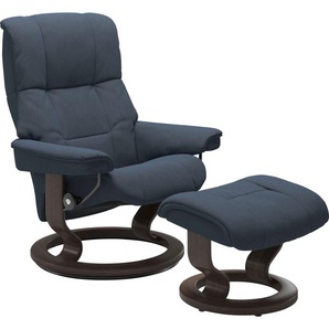 Relaxsessel STRESSLESS Mayfair Sessel Gr. Microfaser DINAMICA, Classic Base Wenge, Relaxfunktion-Drehfunktion-Plus™System-Gleitsystem, B/H/T: 79 cm x 101 cm x 73 cm, blau (blue dinamica) Lesesessel und Relaxsessel mit Hocker, Classic Base, Größe S, M & L,