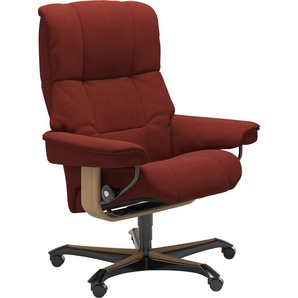 Relaxsessel STRESSLESS Mayfair Sessel Gr. Microfaser DINAMICA, Home Office Base Eiche, Relaxfunktion-Drehfunktion-Plus™System-Gleitsystem-Höhenverstellung, B/H/T: 79 cm x 111 cm x 70 cm, rot (red dinamica) Lesesessel und Relaxsessel