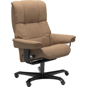 Relaxsessel STRESSLESS Mayfair Sessel Gr. Microfaser DINAMICA, Home Office Base Schwarz, Relaxfunktion-Drehfunktion-Plus™System-Gleitsystem, B/H/T: 79 cm x 111 cm x 70 cm, braun (sand dinamica) Lesesessel und Relaxsessel mit Home Office Base, Größe M,