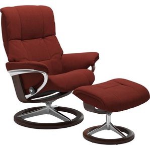 Relaxsessel STRESSLESS Mayfair Sessel Gr. Microfaser DINAMICA, Signature Base Braun, Relaxfunktion-Drehfunktion-Plus™System-Gleitsystem-BalanceAdapt™, B/H/T: 79 cm x 102 cm x 73 cm, rot (red dinamica) Lesesessel und Relaxsessel mit Hocker, Signature Base,