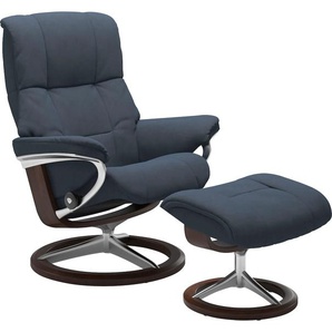Relaxsessel STRESSLESS Mayfair Sessel Gr. Microfaser DINAMICA, Signature Base Braun, Relaxfunktion-Drehfunktion-Plus™System-Gleitsystem-BalanceAdapt™, B/H/T: 92 cm x 103 cm x 79 cm, blau (blue dinamica) Lesesessel und Relaxsessel