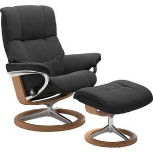 Relaxsessel STRESSLESS Mayfair Sessel Gr. Microfaser DINAMICA, Signature Base Eiche, Relaxfunktion-Drehfunktion-Plus™System-Gleitsystem-BalanceAdapt™, B/H/T: 79 cm x 102 cm x 44 cm, grau (charcoal dinamica) Lesesessel und Relaxsessel